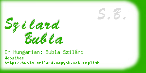 szilard bubla business card