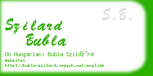 szilard bubla business card